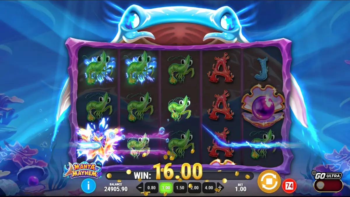 Manta Mayhem slot dengan tema bawah laut yang penuh warna